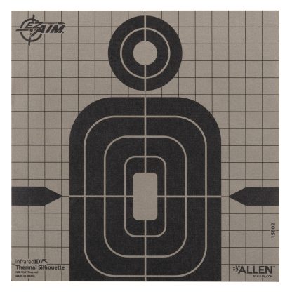 Allen 15802 Thermal Target  Silhouette Hanging Paper 8" x 8" Black/Gray