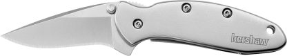 Kershaw 1600 Chive  EDC 1.90" Folding Drop Point Plain Bead Blasted 420HC SS Blade, Bead Blasted Stainless Steel Handle