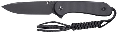 Civivi Knives C2105A Elementum  3.98" Fixed Plain Black Stonewashed D2 Steel Blade, 4.50" Black G10 Handle