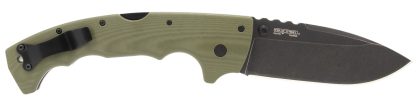 Cold Steel CSFL50MAX 5-Max  5" Folding Drop Point Plain Black Stonewashed S35VN Blade, 7.13" OD Green Textured G10 Handle