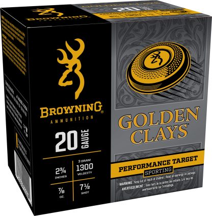 Browning Ammo BGC207 Golden Clays  20Gauge 2.75" 7/8oz 7.5Shot 25 Per Box/10 Case