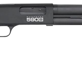 Mossberg 51609 590S  12 Gauge Pump 3" 10+1 18.50" Matte Blued Heavy Walled Barrel, Drilled & Tapped Black Receiver, Fixed Black Synthetic Stock