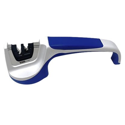 AccuSharp 036C Knife Sharpener Pull Through Blue/White Hand Held Diamond Tungsten Carbide Sharpener Ergonomic Handle