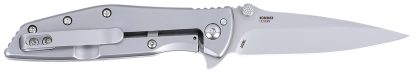 CRKT 7600 SLAG EDC 2.95" Folding Plain Bead Blasted D2 Steel Blade, Stainless Steel Handle