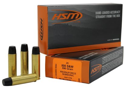 HSM 500SW11N   500S&WMag Subsonic 590gr Hard Cast Long Flat Nose 20 Per Box/25 Case