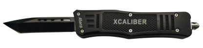 Xcaliber Knife Company  45 ACP  3.25" OTF Tanto Plain Black 440C SS Blade, 4.64" Steel Handle