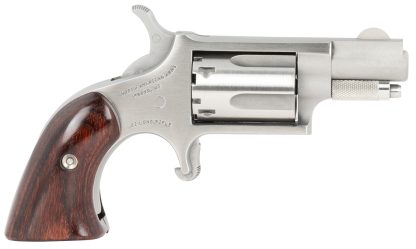 North American Arms 22LRGBG Mini-Revolver  Sports South Exclusive 2 LR 5 Shot 1.13" Stainless Steel Barrel, Frame & Cylinder, Wood Boot Grip, Exposed Hammer