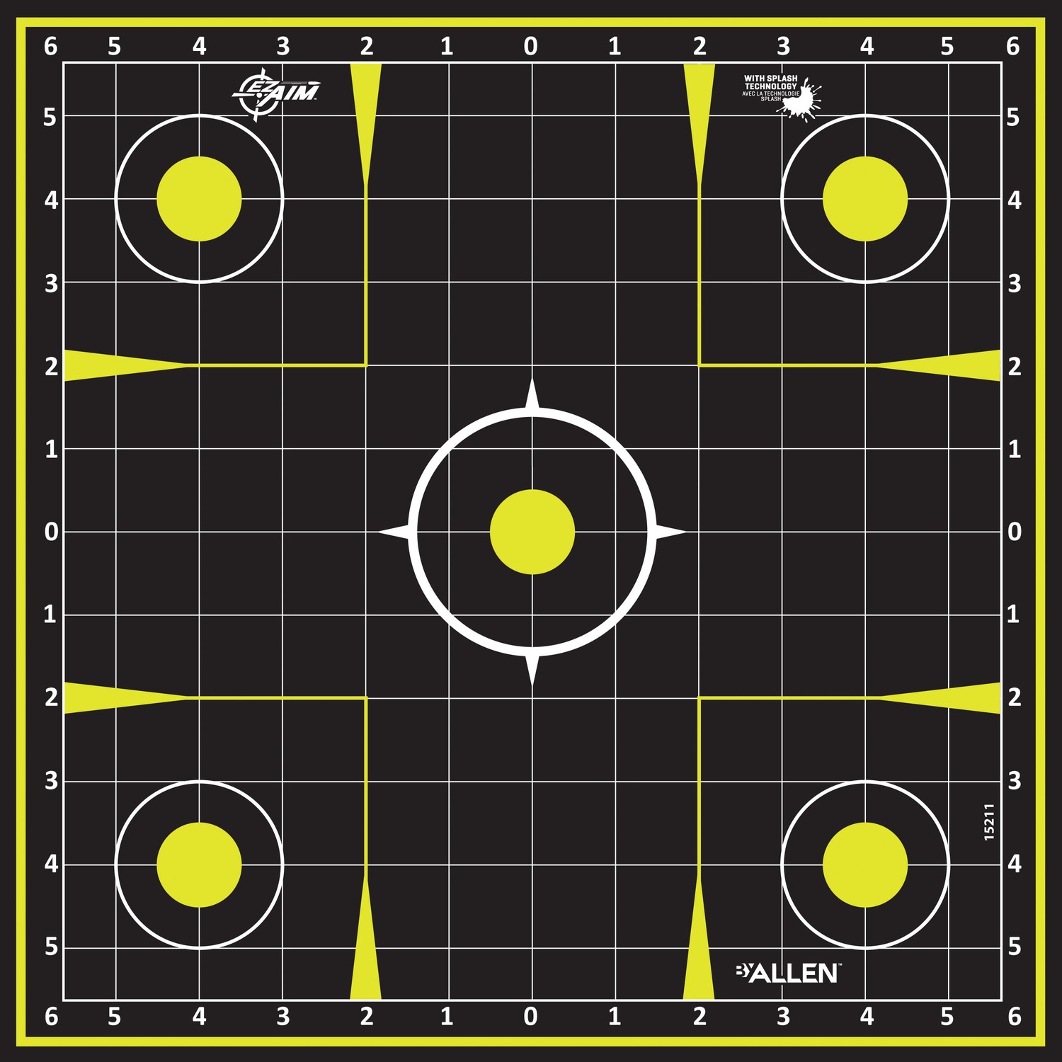 Allen 15211-30 EZ Aim Splash Hanging 12"x12" Black/Chartreuse 30 Pack