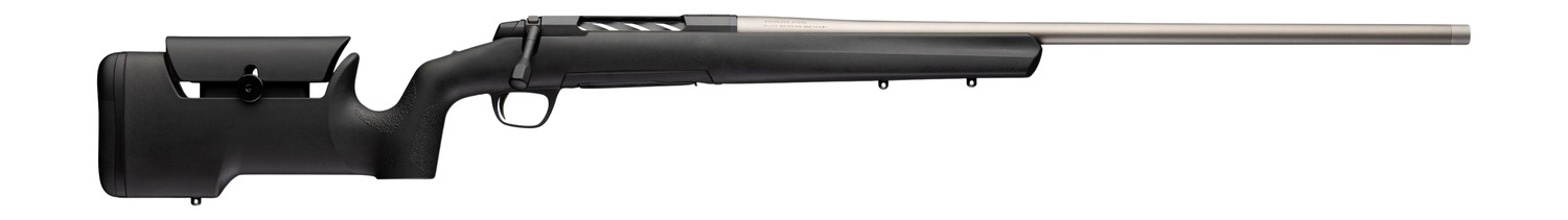 Browning 036120294 X-Bolt 2 Special Max LR Full Size 6.5 PRC 3+1 24" Matte Stainless Heavy Sporter Threaded Barrel, Matte Stainless Stainless Steel Drilled & Tapped Receiver, Black Adjustable Max Synt
