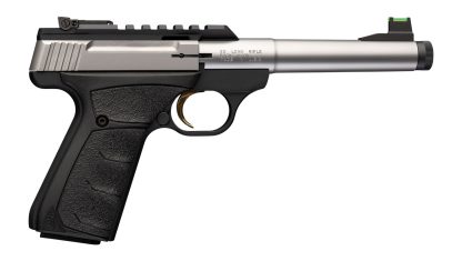 Browning 051618490 Buck Mark Plus Camper SR 22 LR 10+1 5.90" Matte Blued Bull Threaded Barrel, Picatinny Rail Receiver, Aluminum Frame, Black Overmolded UFX Grip