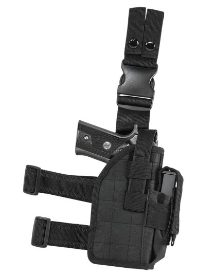 NcStar CVDLHOL2954B Drop Leg  Leg Black PVC Fabric Leg Fits Full Size Semi-Auto Fits Compact Semi-Auto Right Hand