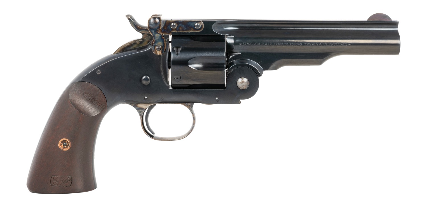 Cimarron CA855 Model 3 Schofield 45 Long Colt 6 Shot 5" Blued Steel Barrel, Cylinder & Frame, Walnut Grip, Manual Safety