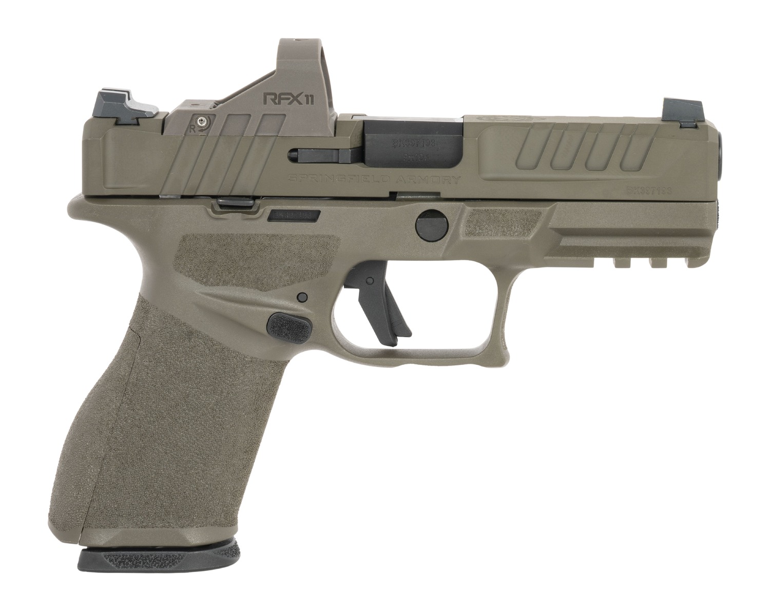 Springfield Armory EC9409GUPAC Echelon 4.0FC 9mm Luger 18+1 4" Black Melonite Barrel, OD Green Cerakote Steel Optic Ready/Serrated Slide & Polymer Frame w/Picatinny Rail, Adaptive Texture Grip
