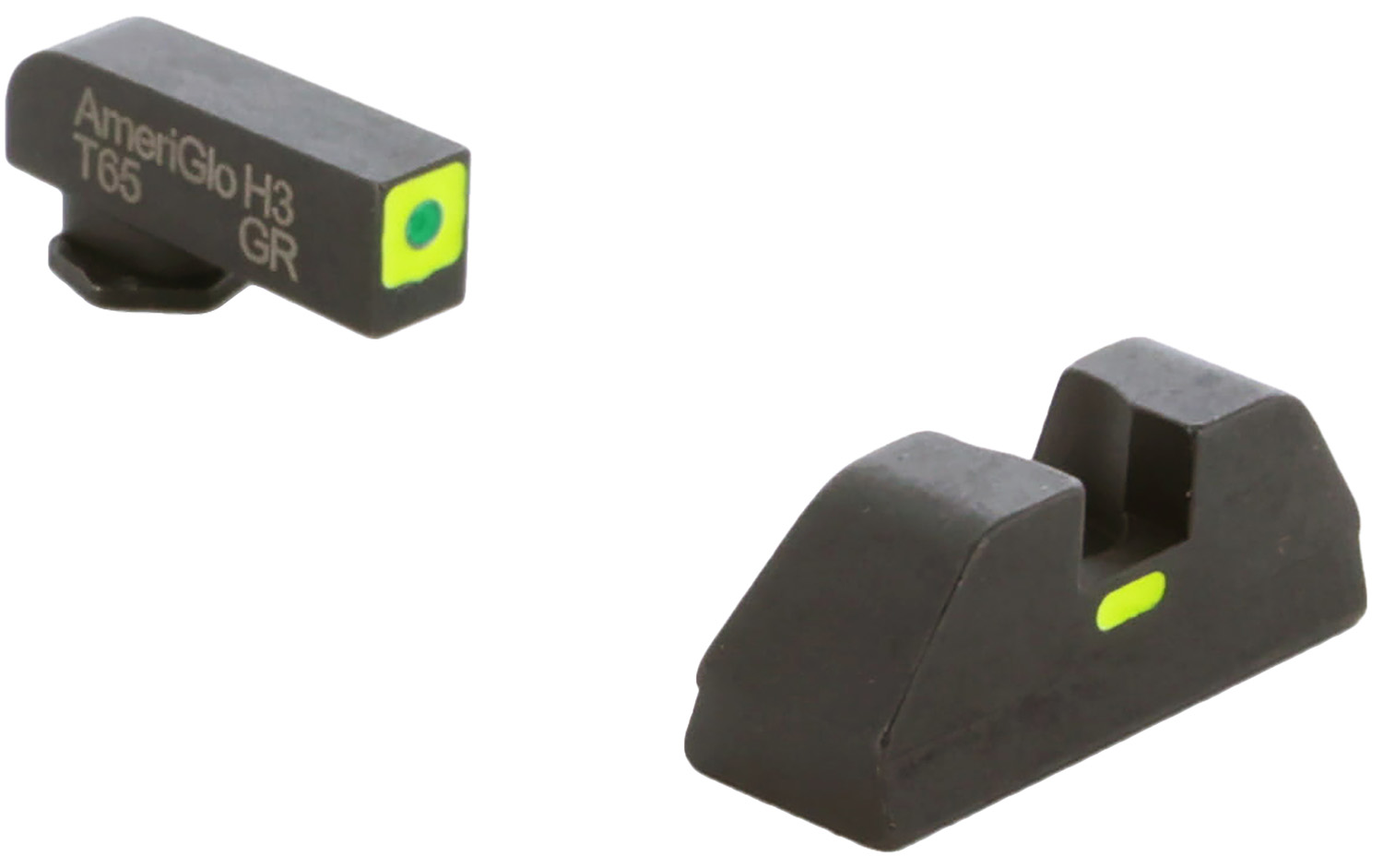 AmeriGlo GL605 CAP Sight Set for Glock Green Tritium LumiGreen Outline Front Sight-LumiGreen Bar Rear Sight