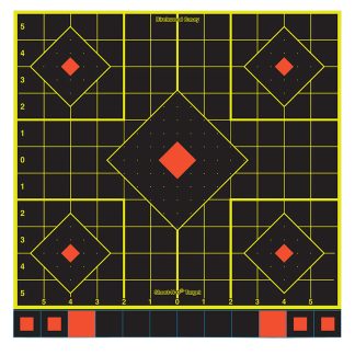 Birchwood Casey 34214 Shoot-N-C Reactive Target Self-Adhesive Paper Multi Color 12" 5-Diamond 12 Pack