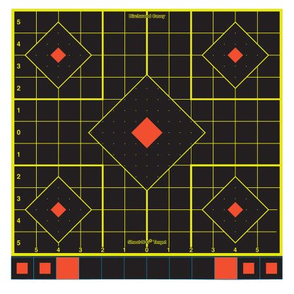 Birchwood Casey 34214 Shoot-N-C Reactive Target Self-Adhesive Paper Multi Color 12" 5-Diamond 12 Pack
