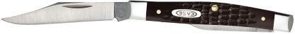 Case 00083 Pen Small 2"/1.47" Folding Clip/Pen Plain As-Ground Stainless Steel Blade Brown Jigged Synthetic Handle