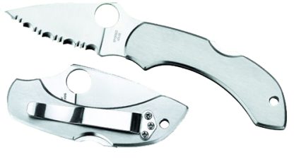 Spyderco C28P Dragonfly 2  2.31" Folding Clip Point Serrated VG-10 SS Blade Stainless Steel Handle Includes Pocket Clip