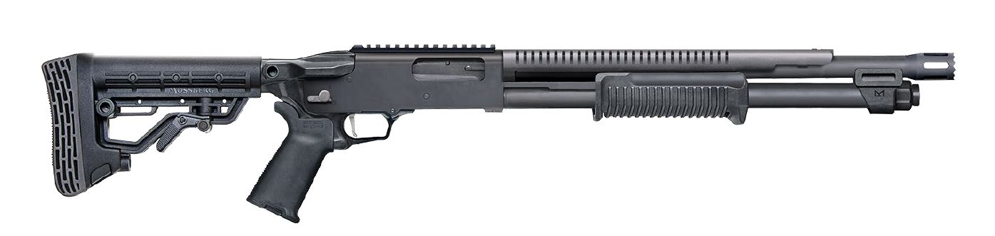 MOSSBERG 590R 12/18.5 6+1 BLK BREACHER