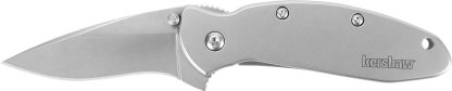 Kershaw 1620FL Scallion  2.40" Folding Drop Point Plain Bead Blasted 420HC SS Blade/Bead Blasted 410 Stainless Steel Handle Includes Pocket Clip