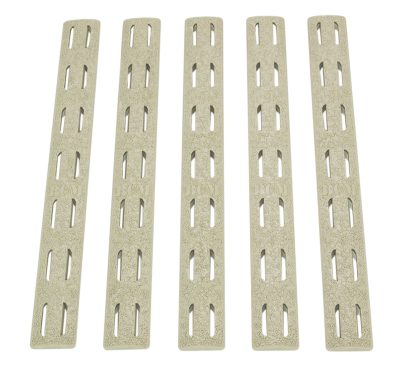 BCM KMRRPFDE5 KeyMod Rail Panel Kit AR-15 Flat Dark Earth Polymer 5 Pack