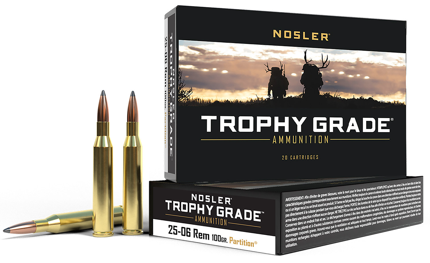 Nosler 60005 Trophy Grade 25-06Rem 100gr Nosler Spitzer Partition 20 Per Box/10 Case