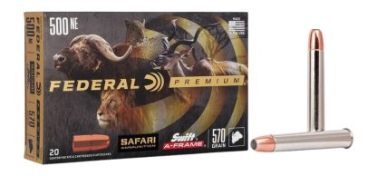 Federal P500NSA Premium Safari Cape-Shok 500NitroExpress 570gr Swift A Frame 20 Per Box/10 Case