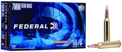 Federal 7RA Power-Shok  7mmRemMag 150gr Jacketed Soft Point 20 Per Box/10 Case