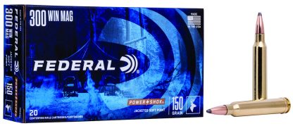Federal 300WGS Power-Shok  300WinMag 150gr Jacketed Soft Point 20 Per Box/10 Case