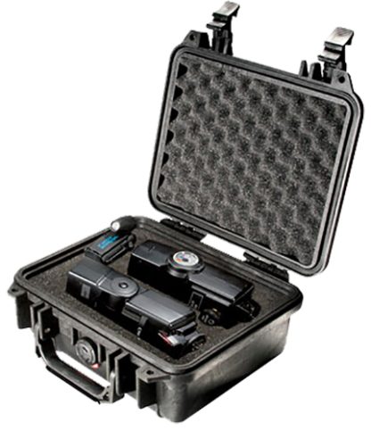 Pelican 1200000110 Protector Case Black Polypropylene Holds Handgun