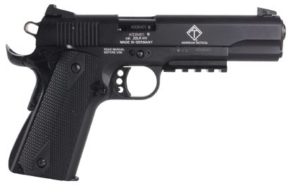 GSG GSG1911ADOP M1911 ADOP 22 LR 10+1 5" Black Steel/Threaded Barrel & Serrated Slide, Zinc Alloy w/Accessory Rail & Beavertail Frame Black Double Diamond Polymer Grip