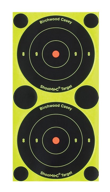 Birchwood Casey 34375 Shoot-N-C Reactive Target Self-Adhesive Paper Black/Yellow 3" Bullseye 240 Pack