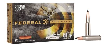 Federal P308TC3 Premium 308Win 150gr Trophy Copper 20 Per Box/10 Case