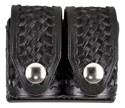 HKS 203BMBN SpeedLoader Case  Double Medium Black Hytrel Belt Loop Belts 2.25" Wide