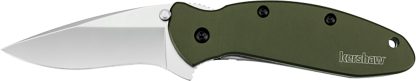 Kershaw 1620OL Scallion  2.40" Folding Drop Point Plain Bead Blasted 420HC SS Blade Olive Drab Anodized Aluminum Handle Includes Pocket Clip