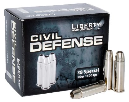 Liberty Ammunition LACD38025 Civil Defense  38Special 50gr Lead Free Fragmenting Hollow Point 20 Per Box/50 Case