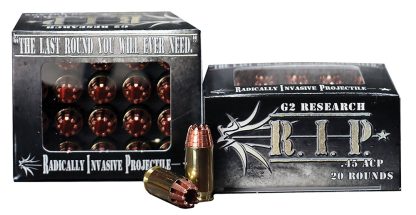 G2 Research G00002 R.I.P  45ACP 162gr Fracturing Hollow Point 20 Per Box/25 Case