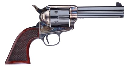 Taylors & Company 556204DE Short Stroke Smoke Wagon  357 Mag 6rd 4.75" Blued Cylinder & Barrel Color Case Hardened Steel Frame Checkered Walnut Navy Size Grip (Taylor Tuned)