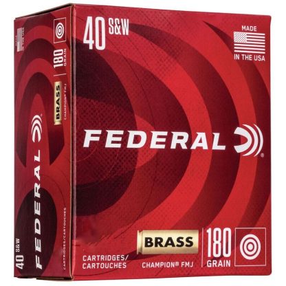 Federal Champion Handgun Ammunition .40 S&W 180gr FMJ 1000 fps 400/ct Bulk