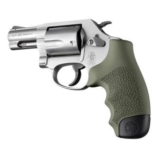 Hogue Overmolded Rubber Full Size Monogrip S&W Round Butt J-Frame Revolvers OD Green