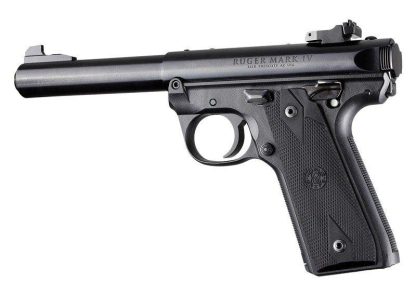 Ruger 22/45 MKIV Rubber Grip Panels Checkered W/Diamonds Black