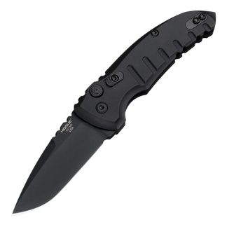 Hogue A01-Microswitch Automatic Folder Knife 2-3/4" Drop Point Blade Black