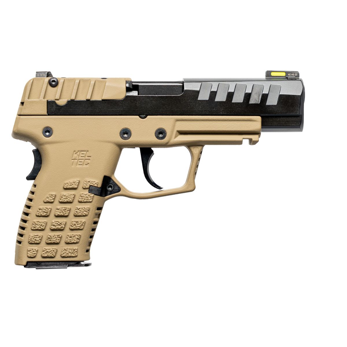 Kel-Tec CA Compliant P15 Handgun 9mm Luger 10rd Magazine 4" Barrel Black Slide/Tan Grip