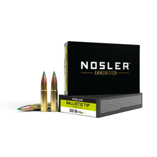 Nosler Ballistic Tip Hunting Rifle Ammunition .300 AAC Blackout 125gr PT 2250 fps 20/ct
