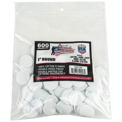 Pro-Shot 1" Round 100% Cotton Patches 600/ct