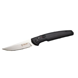 Telum Glaive Tactical Automatic Folding Knife 4" Drop Point Blade Black