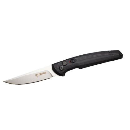 Telum Glaive Tactical Automatic Folding Knife 4" Drop Point Blade Black