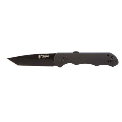 Telum Aftershock Tactical Automatic Knife 3-1/2" Tanto Blade Black