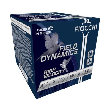 Fiocchi High Velocity Shotshells .410 ga 3" 11/16 oz. 1140 fps #8 25/rd