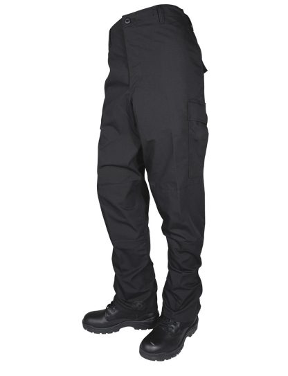 Tru-Spec BDU Basic Pants - 6.5oz. 65/35 Polyester Cotton Rip-Stop Zip Fly Closure Black Small
